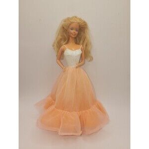 Vintage Peaches And Cream Barbie 1984 Mattel Original Dress